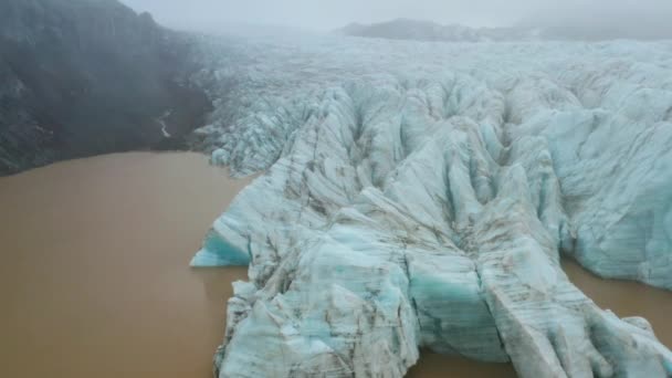 Съемки Ледника Вантайокулл Исландии Озере Фьяллсарлон Воздуха — стоковое видео