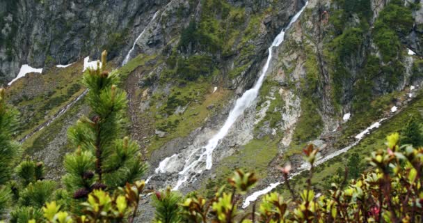 Sulzenauer Wasserfall Stubai Österreich — Stockvideo