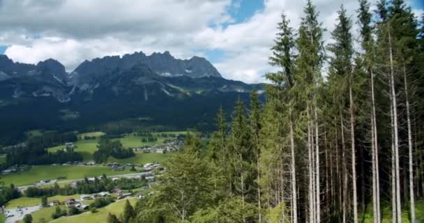 Ellmau Wilderkaiser Dağlarının Zirveleri Avusturya — Stok video
