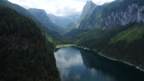 Wysoka Wysokość Nad Jeziorem Gosausee Górnej Austrii — Wideo stockowe