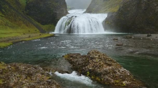 Cascades Stjornarfoss Islande Vue Aérienne — Video