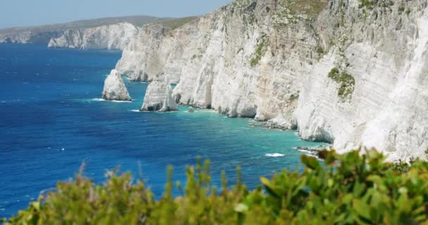 Krásné Skalnaté Nedotčené Pobřeží Ostrova Zakynthos Jónského Moře — Stock video