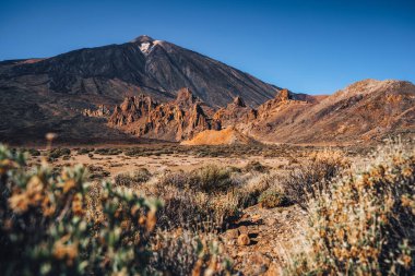 Teide Ulusal Parkı, Tenerife, Kanarya Adaları, İspanya 'daki ünlü Pico del Teide dağ volkanının güzel manzarası