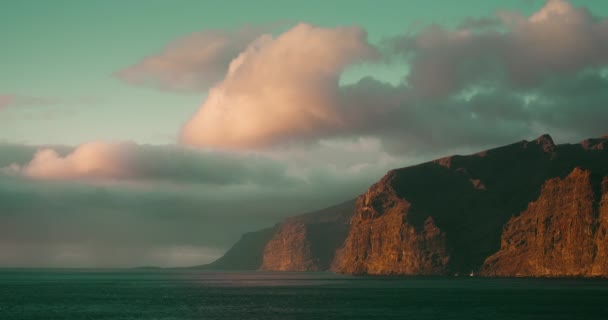 Calma Baia Oceanica Vicino Alle Scogliere Los Gigantes Tenerife Isole — Video Stock