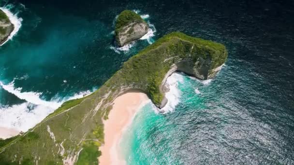 Nusa Penida Bali Endonezya Sahilinde Egzotik Bir Ada Temiz Okyanus — Stok video