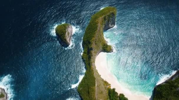 Ilha Exótica Costa Nusa Penida Bali Indonésia Cliff Verde Floresta — Vídeo de Stock