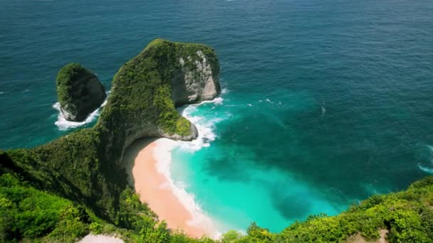 Perfeito Local Férias Sonho Kelinking Praia Com Mar Claro Nusa — Vídeo de Stock