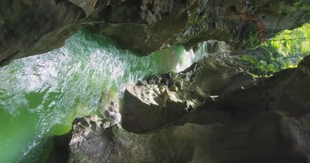 Avusturya Dar Kayalık Bir Geçitte Lammer Nehri Bahar Doğası Lammerklamm — Stok video