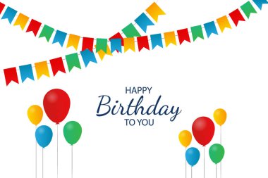 Gerçekçi balonlar vektör illüstrasyonlu mutlu yıllar.