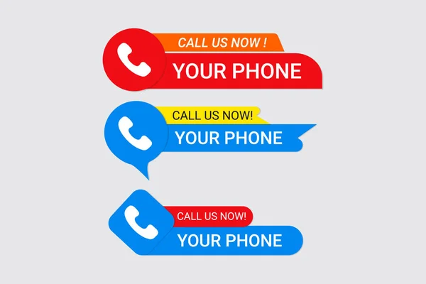 Call Now Contact Button Design — Stock Vector