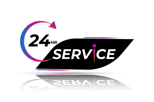 Servicio 24Hr Con Una Flecha Circular Para Ilustración Vectorial — Vector de stock