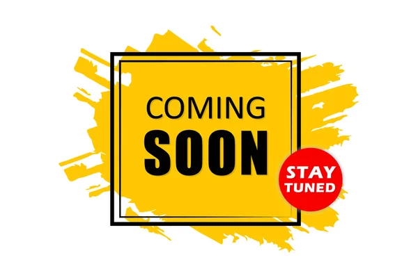 Coming Soon Yellow Grunge Style Design — Stock Vector