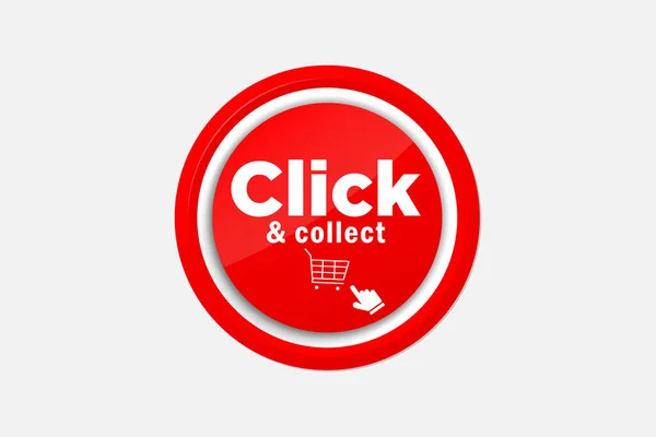 Clique Coletar Botão Design Ícone Vetor Site —  Vetores de Stock