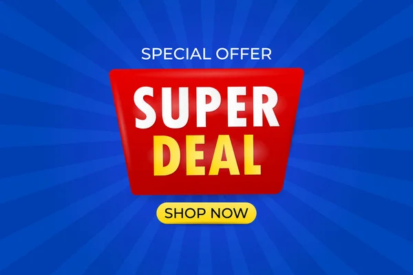 Special Offer Super Deal Banner Template Design — Stock Vector