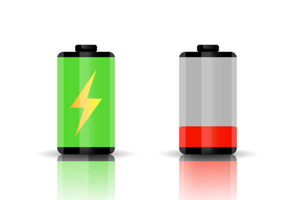 Уровень батареи. изолированы на заднем плане. Векторная иллюстрация.
