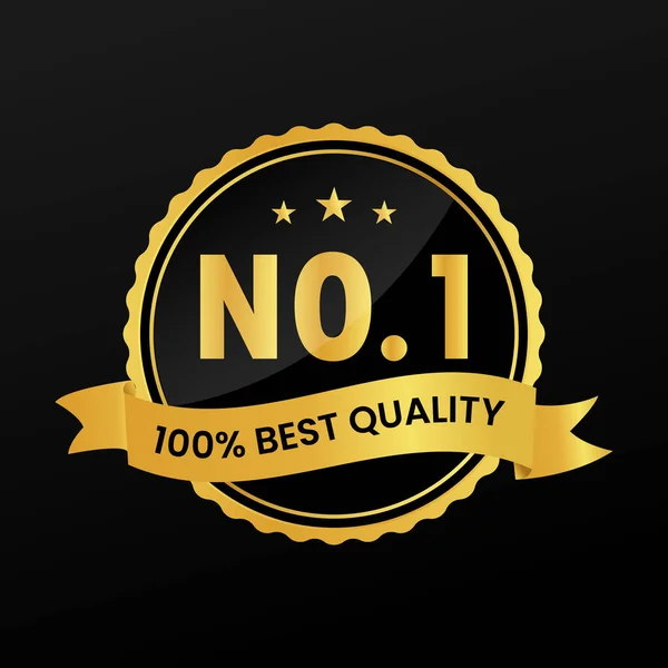 Νούμερο Ένα 100 Καλύτερη Ποιότητα Χρυσό Σήμα — Διανυσματικό Αρχείο