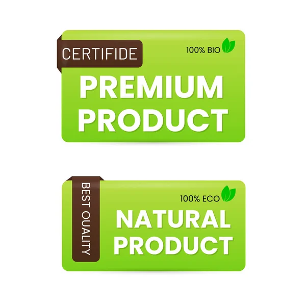 Diseño Vectores Etiqueta Producto Natural Premium Mejor Calidad — Vector de stock