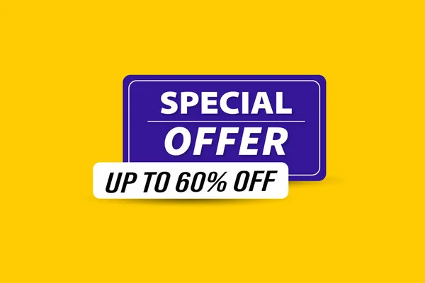 Special Offer Discount Banner Design Yellow Background — Stock Vector
