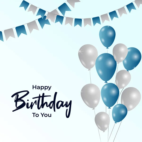 Herzlichen Glückwunsch Zum Geburtstag Sie Text Mit Luftballon Und Konfetti — Stockvektor