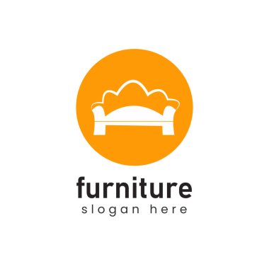Mobilya düz logo tasarım vektör şablonu.