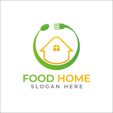 Ev yemeği logosu tasarımı ve restoran logosu şablonu.