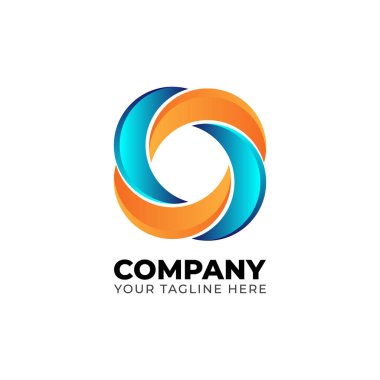 Gradyan halka web şirketi logo vektör tasarımı
