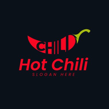 Sıcak chili logo tasarım vektör şablonu