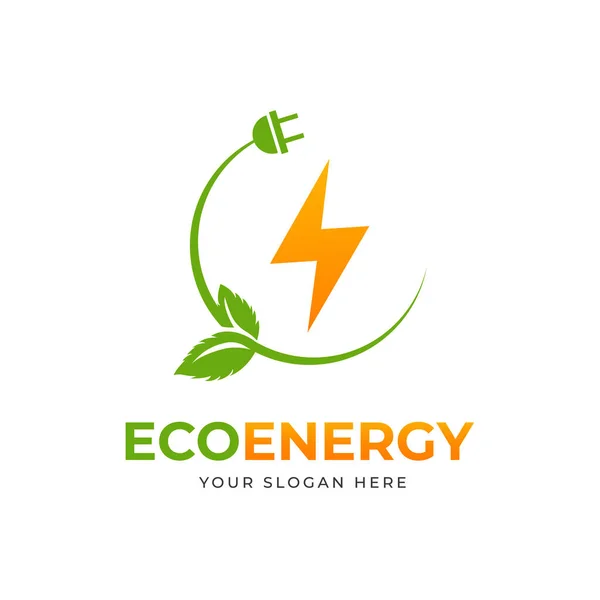 Eco Energy Logo Design Vector Template — Stock Vector