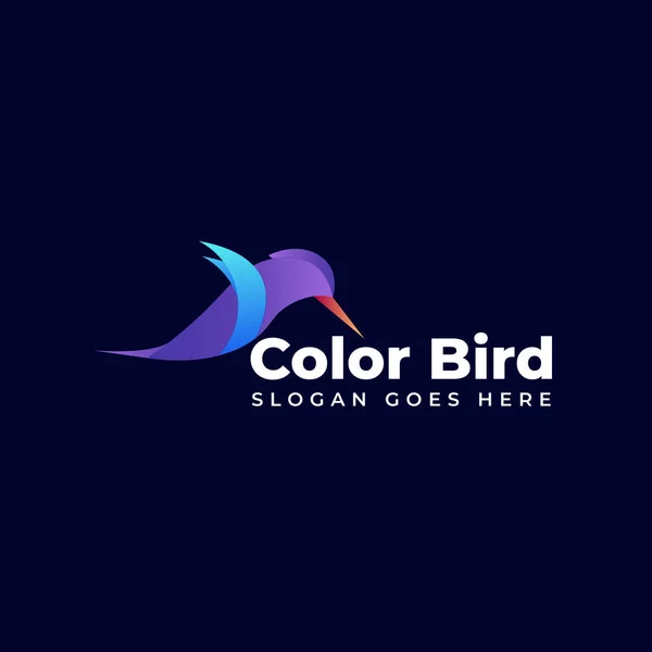 Renkli Kuş Logo Vektörü Gradyan Renkli Biçim