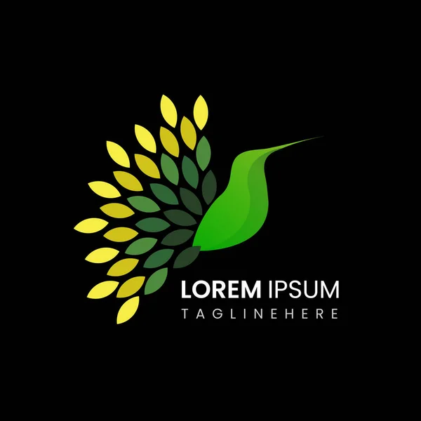 Kuş logosu vektör tasarımının gradyan rengi.