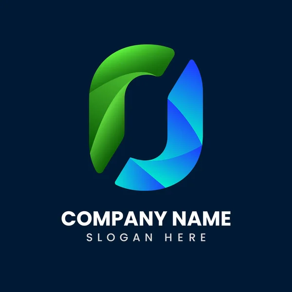 List Gradientowy Logo Firmy Wektor Projektowania — Wektor stockowy