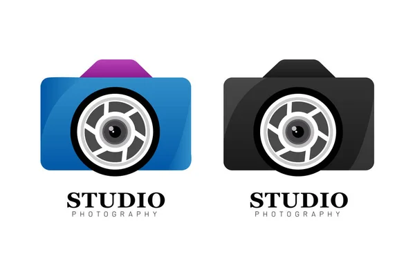 Studio Photography Camera Logo Vector Illustration Design — Stock Vector