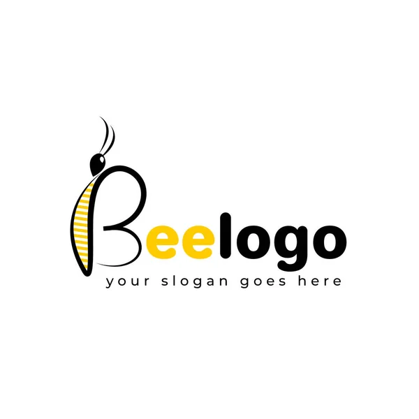 Letra Para Diseño Del Logotipo Abeja Vector Sobre Fondo Blanco — Archivo Imágenes Vectoriales