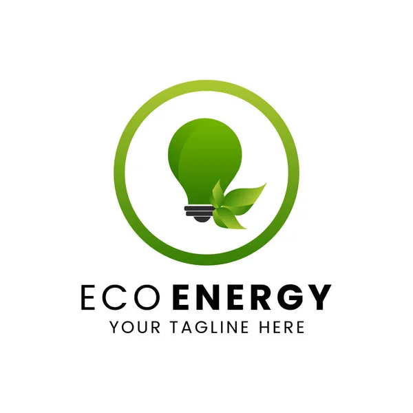 Eco Megújulóenergia Logó Tervezési Vektorsablonja — Stock Vector