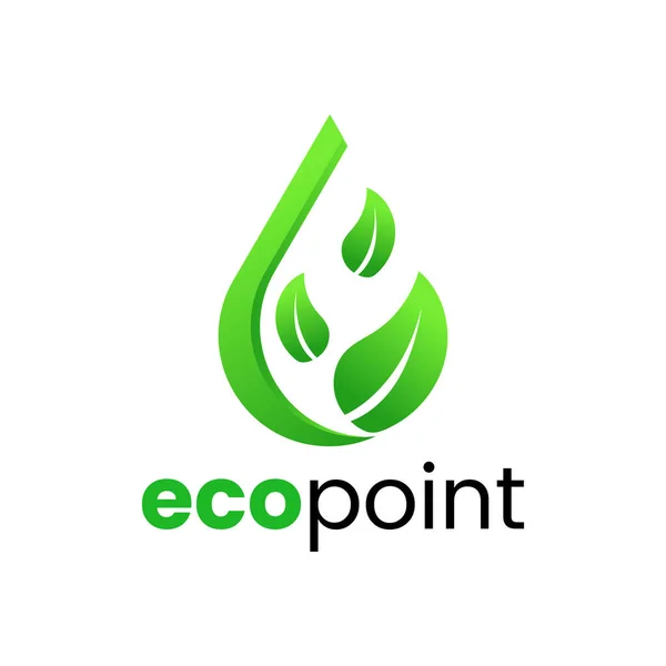Ilustração Vetor Ícone Logotipo Marca Eco Point — Vetor de Stock