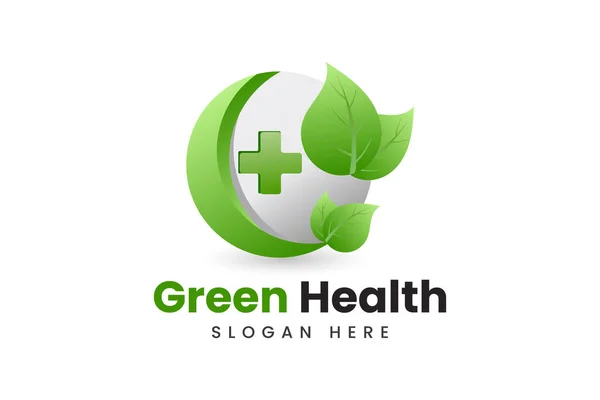 Leaf Community Gradient Health Care Logo Design — Stock Vector