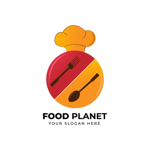 Chef Alimentos Logotipo Diseño Vector Plantilla — Vector de stock