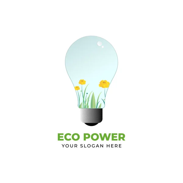 Modelo Vetor Design Logotipo Energia Ecológica — Vetor de Stock