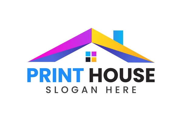 Σχεδιασμός Λογότυπου Σπιτιών Σπίτι Έννοια Ουράνιο Τόξο Χρώμα — Διανυσματικό Αρχείο
