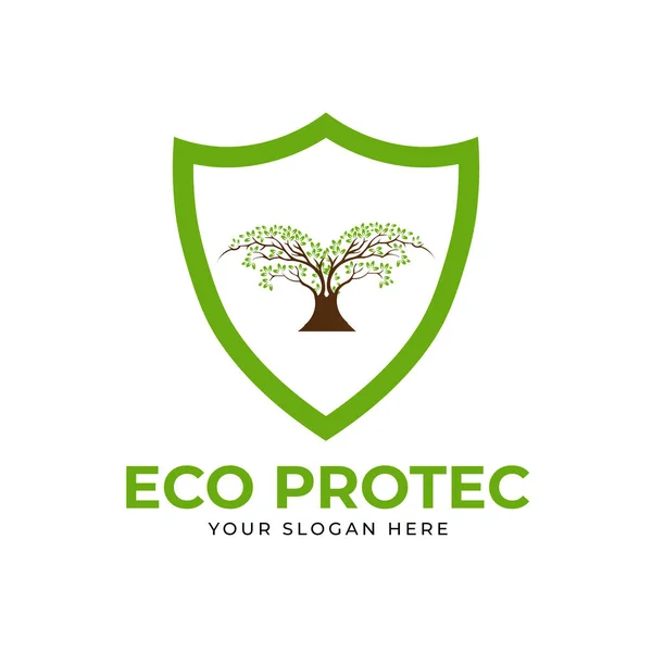 Eko Koruma Markası Logo Tasarım Şablonu — Stok Vektör