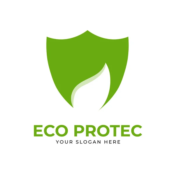 エコ保護ロゴデザインベクトルテンプレート — ストックベクタ