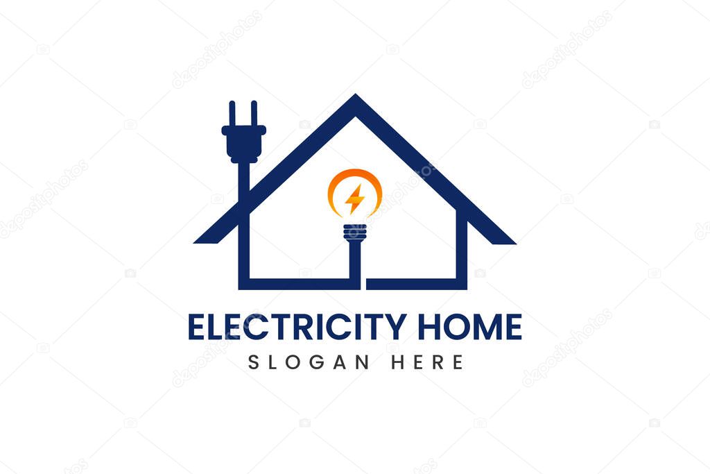 Electricity home logo design vector template