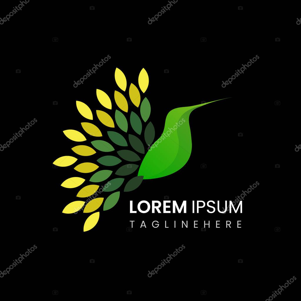 Birds logo vector design with gradient color.