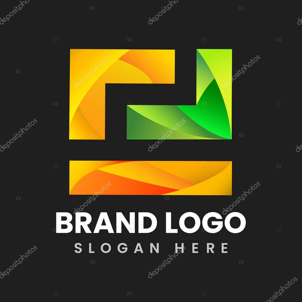 Brand colorful logo template design vector illustration.