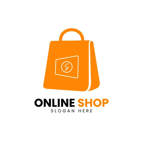 Boutique Ligne Logo Design Vectoriel Modèle — Image vectorielle