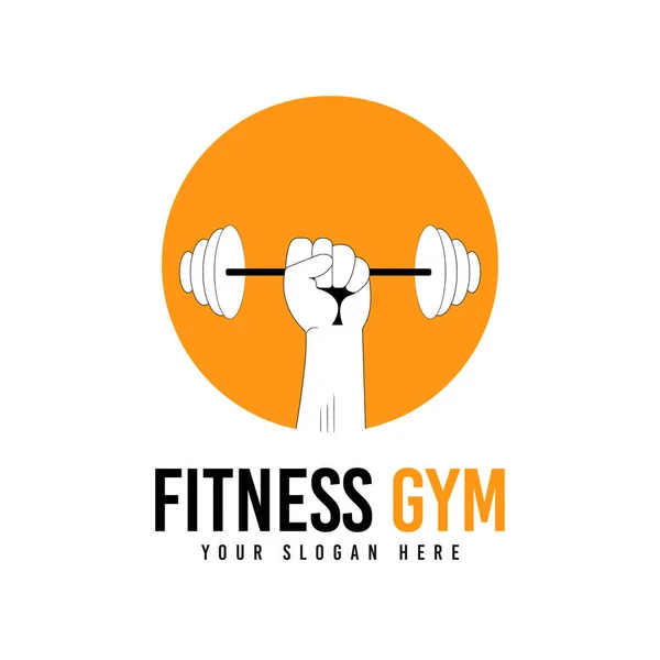 Fitness Gymnase Logo Design Vectoriel Modèle Style Plat — Image vectorielle