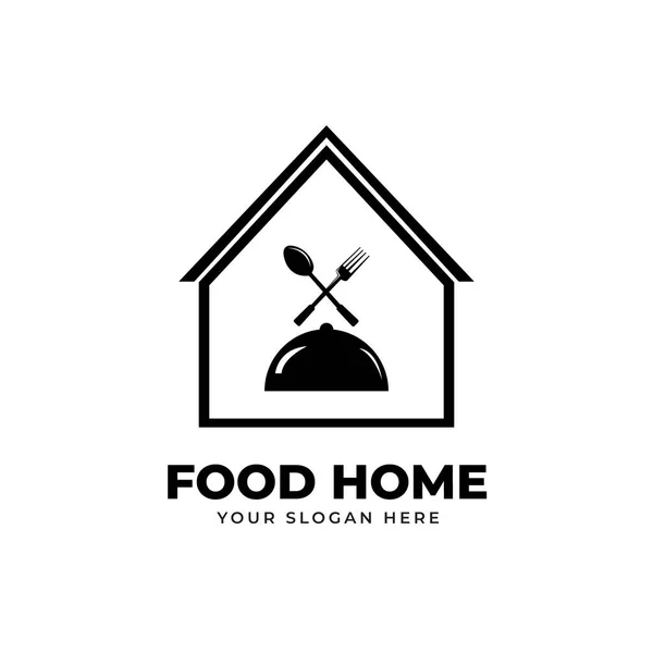 Home Food Ristorante Logo Design Modello Vettoriale — Vettoriale Stock