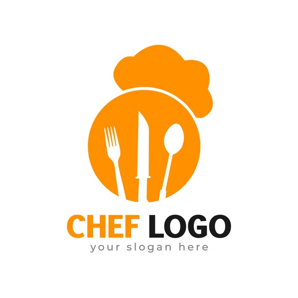 Chef Logo Diseño Vector Plantilla — Archivo Imágenes Vectoriales
