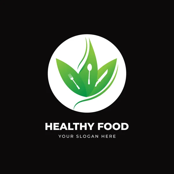 健康食品のロゴデザインベクトルテンプレート — ストックベクタ
