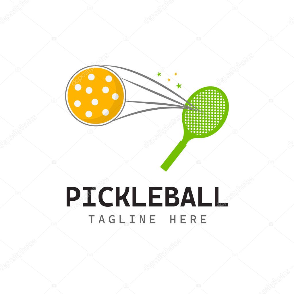 Pickleball logo design vector illustration template